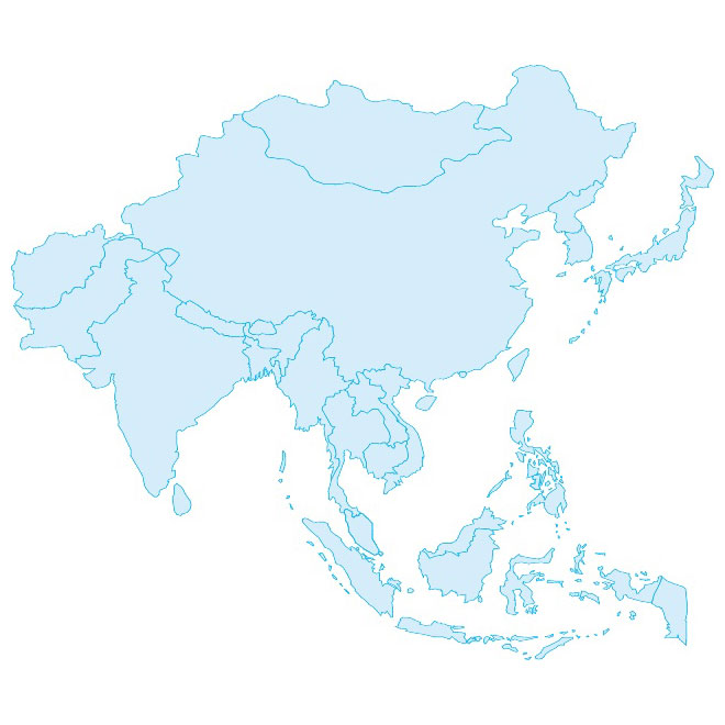 Asia Pacific Map Outline