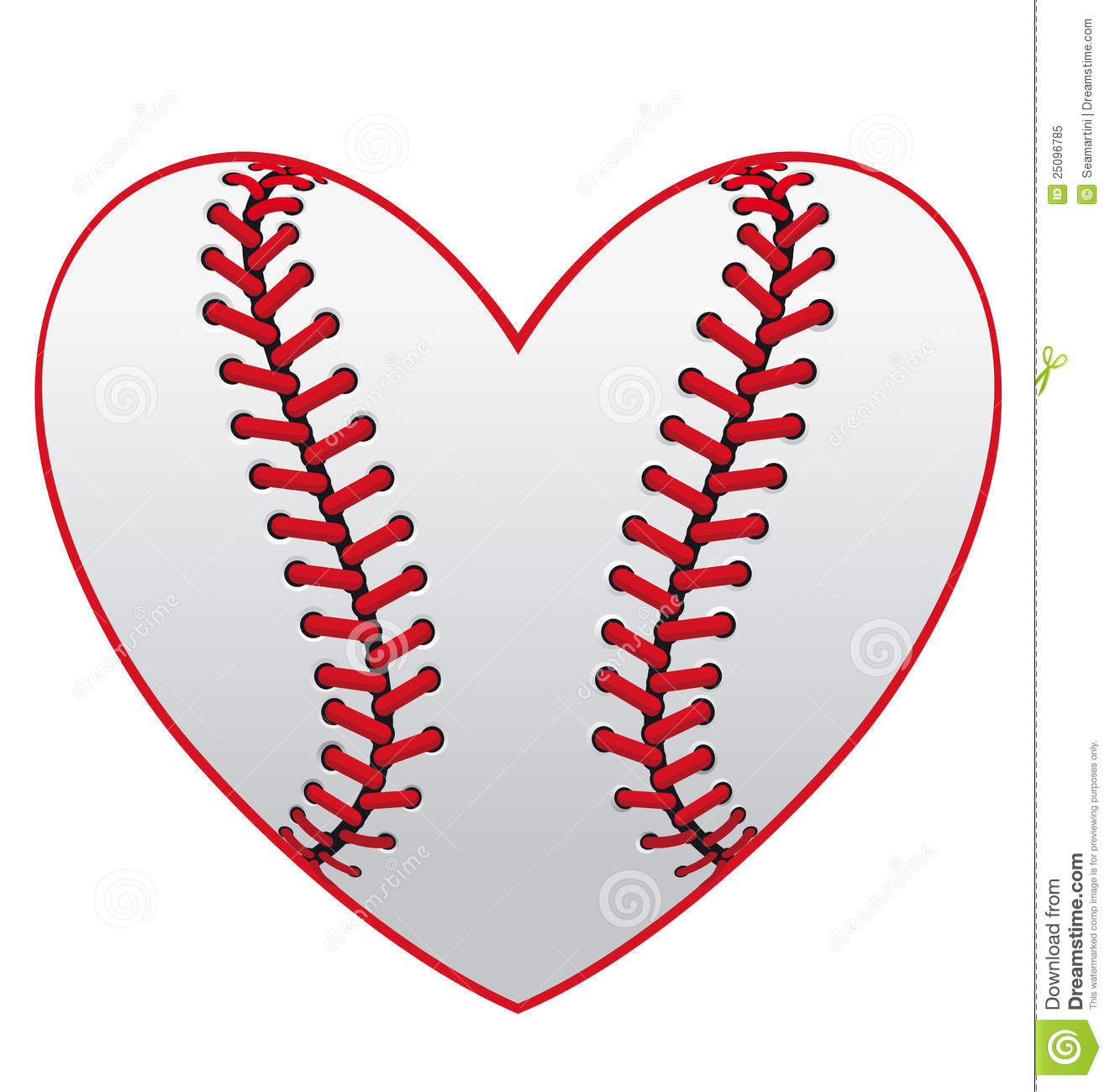 Baseball Heart Clip Art