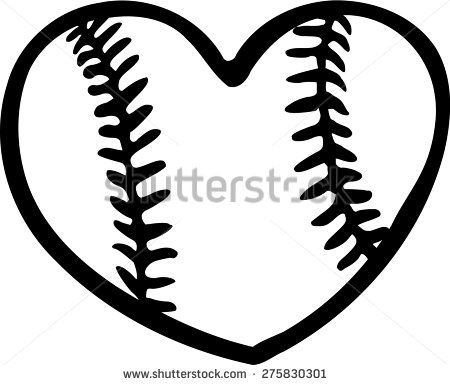 Baseball Laces SVG Heart