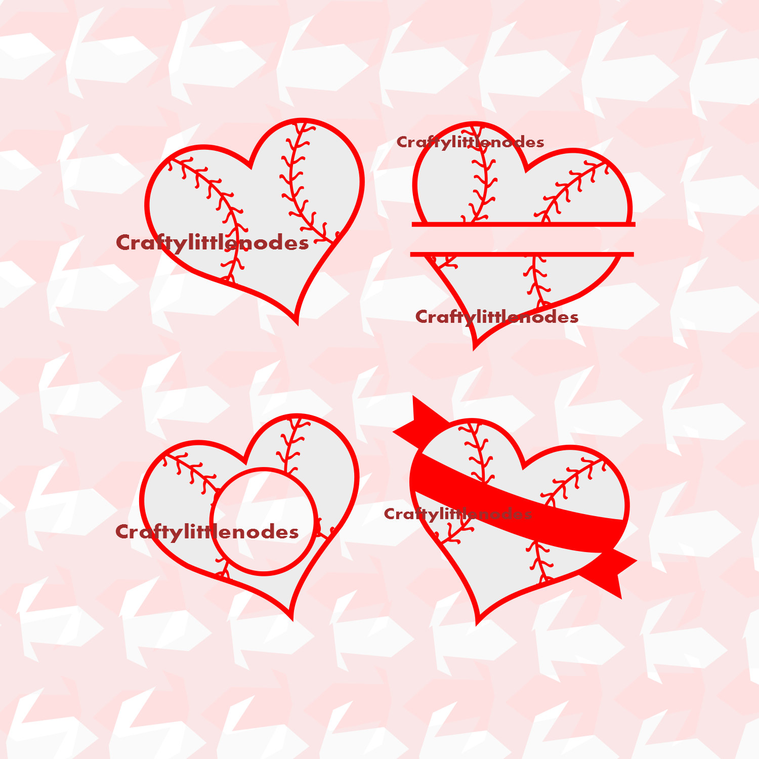 Baseball Softball Heart SVG