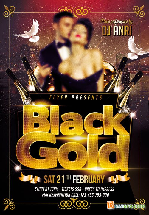 Black and Gold Flyer Template Black and Gold Flyer Template