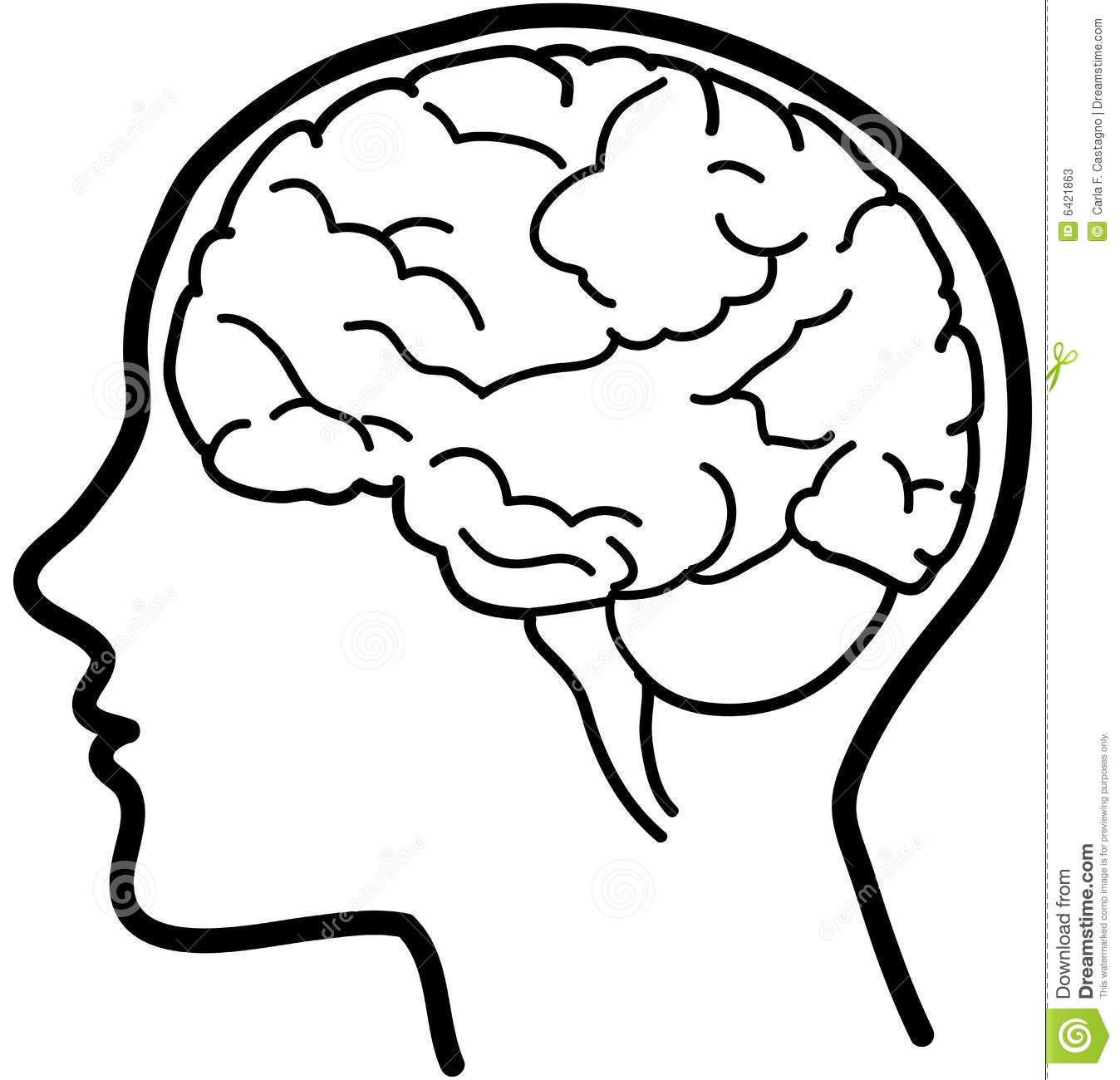 Black and White Brain Clip Art