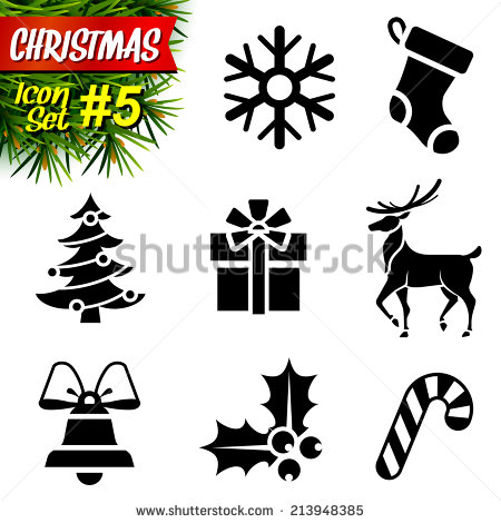 Black and White Christmas Icons