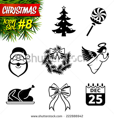 Black and White Christmas Icons