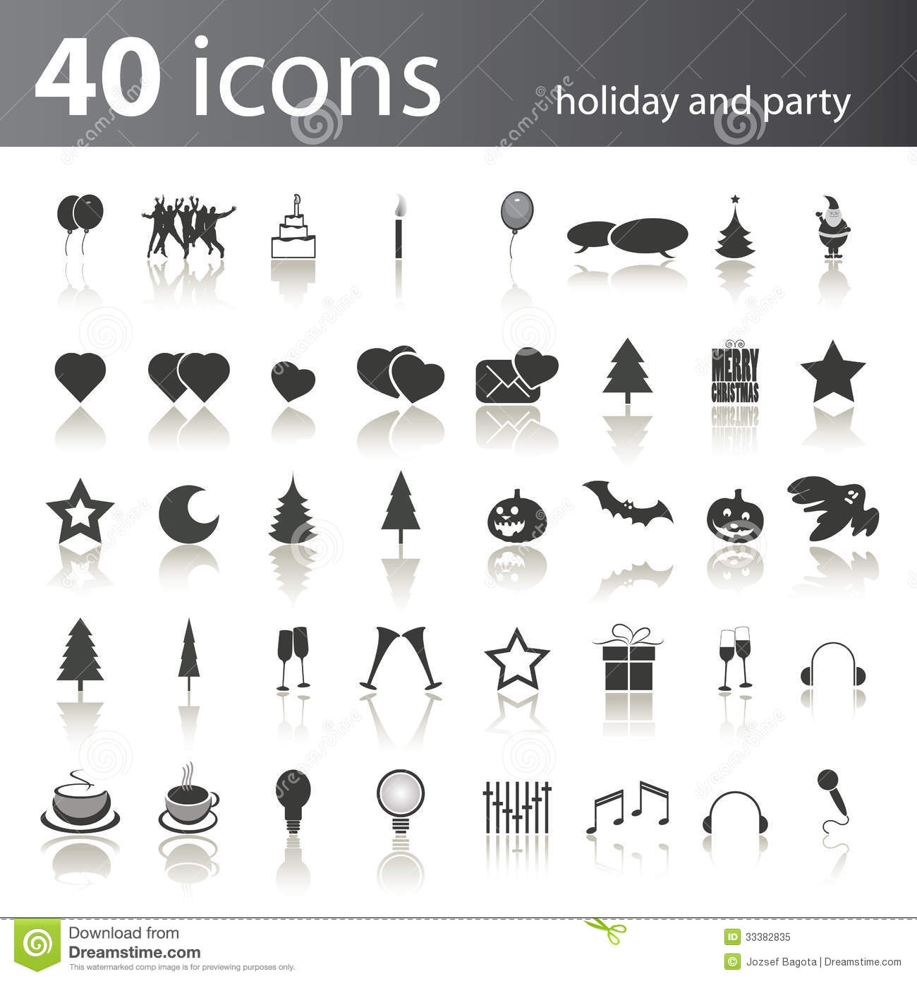 Black and White Christmas Icons