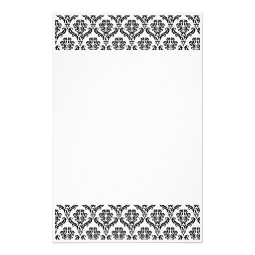 Black and White Damask Border Template