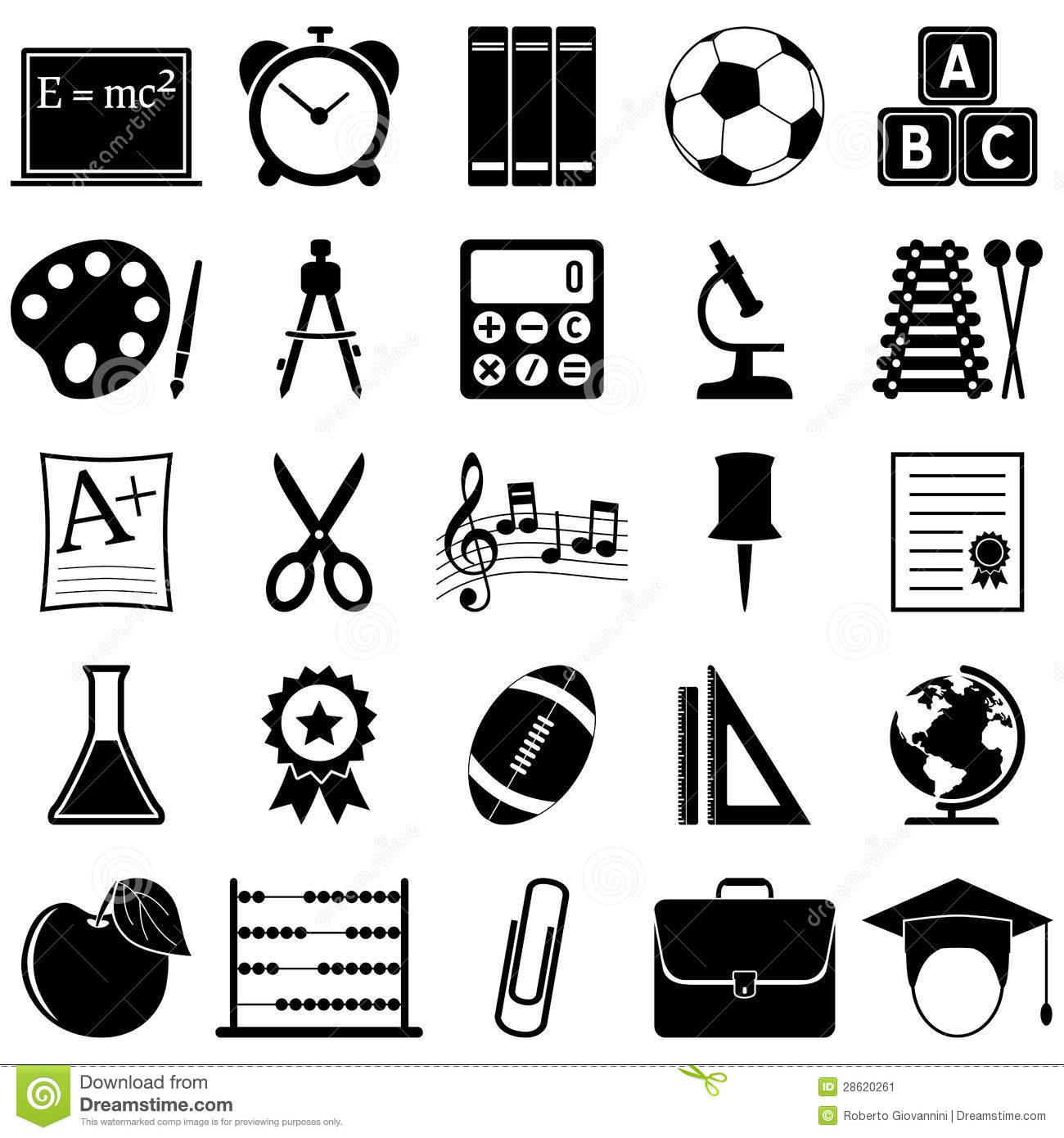 Black and White Education Icon