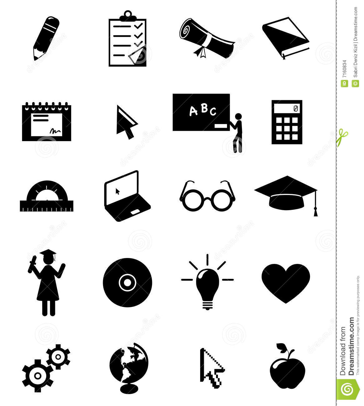 Black and White Education Icon