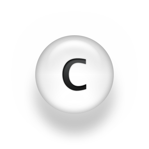 Black and White Icon of Letter C