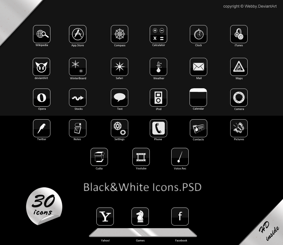 Black and White Icons