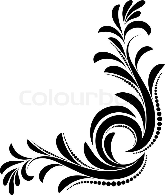 Black and White Vector Flourishes Corner