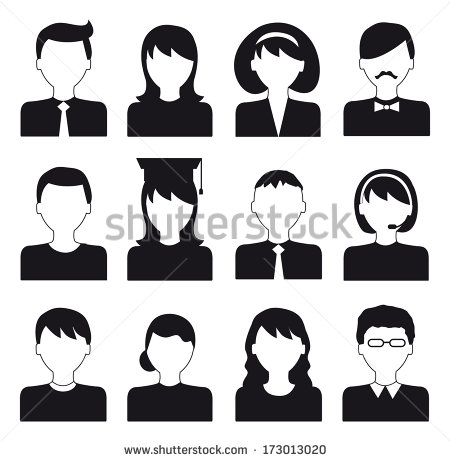 Black and White Vector Icon Flat