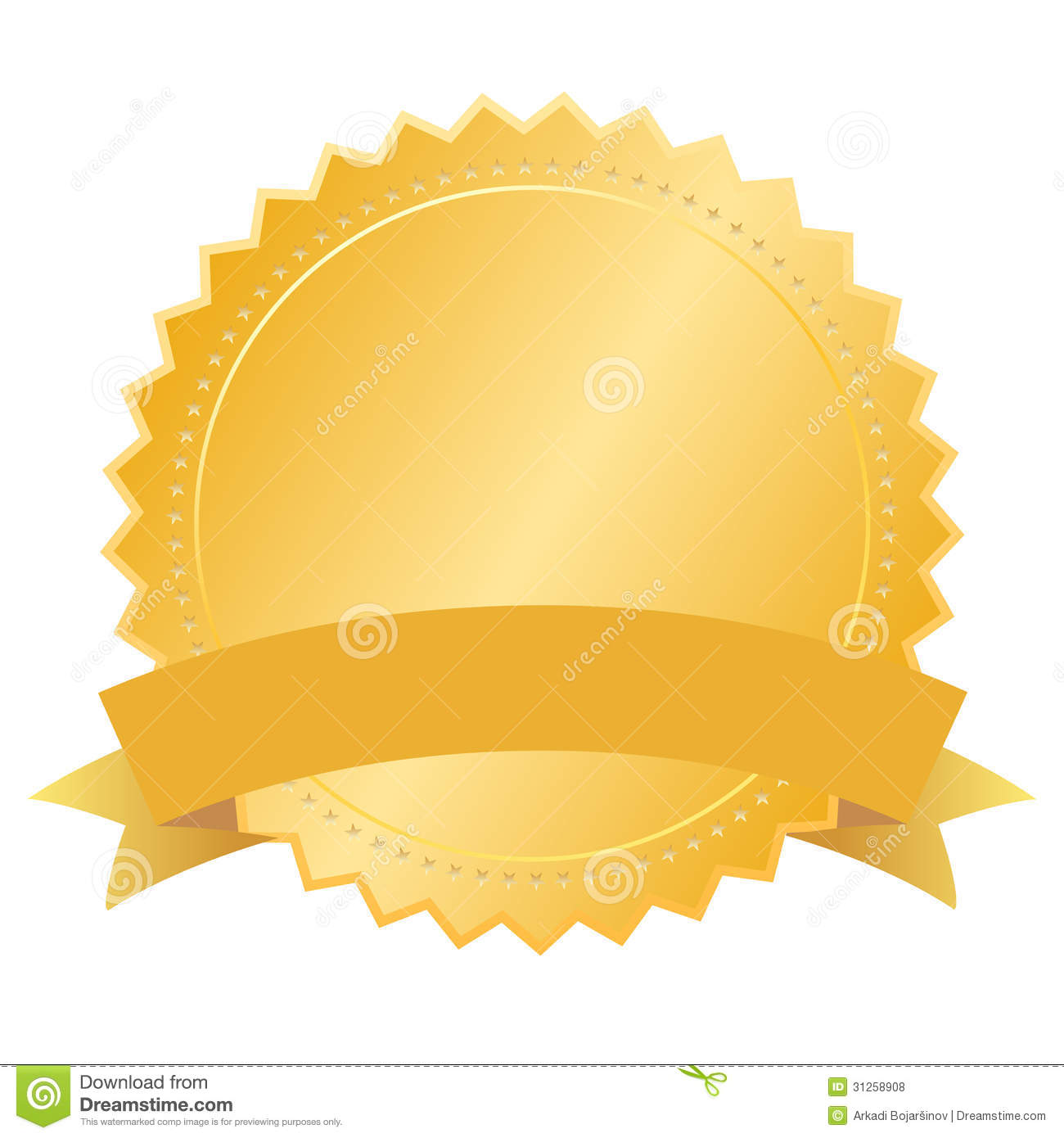 Blank Gold Seal Vector Free