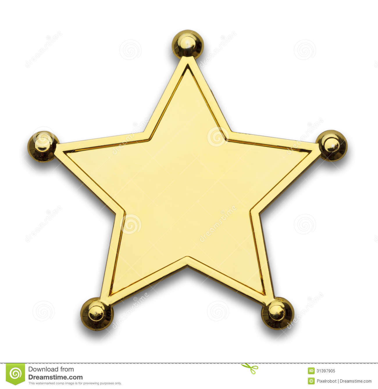 Blank Sheriff Star Badge