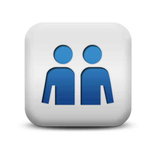 Blue Square Icon People
