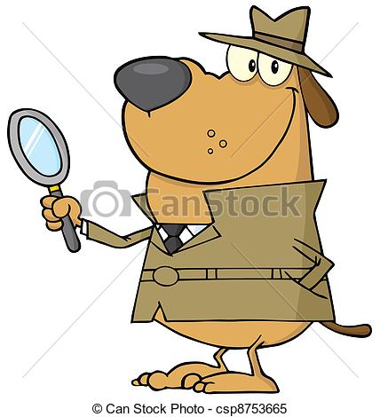 Cartoon Detective Dog Cartoon Detective Dog