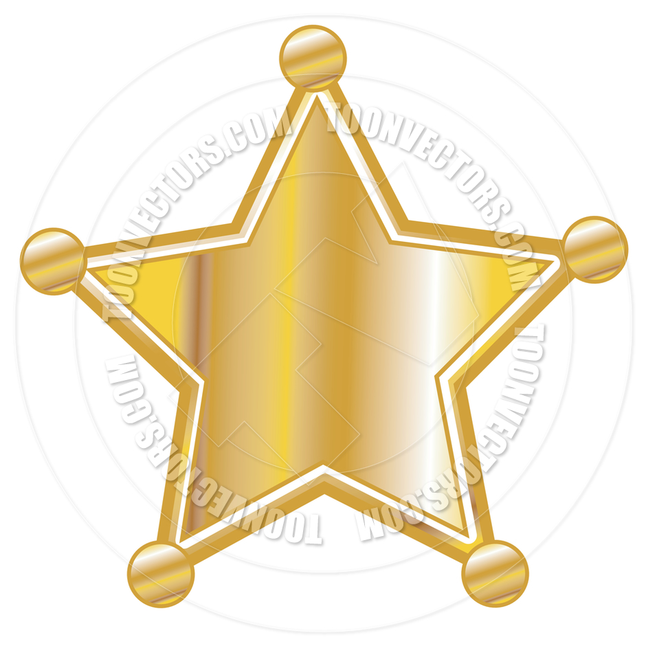 Cartoon Sheriff Badge Clip Art