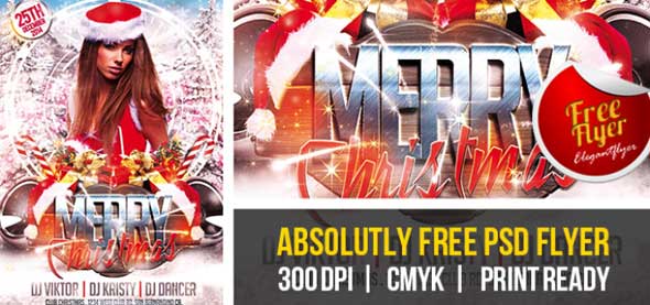 Christmas Club Party Flyer Template Free