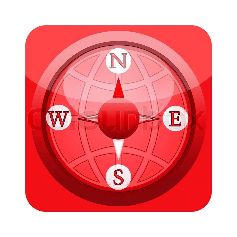 Compass Symbol Red Background Compass Symbol Red Background