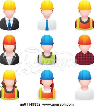 Construction People Icons Clip Art