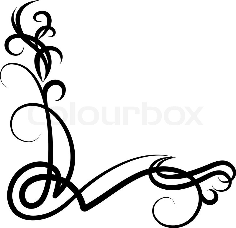 Decorative Corner Scroll Clip Art