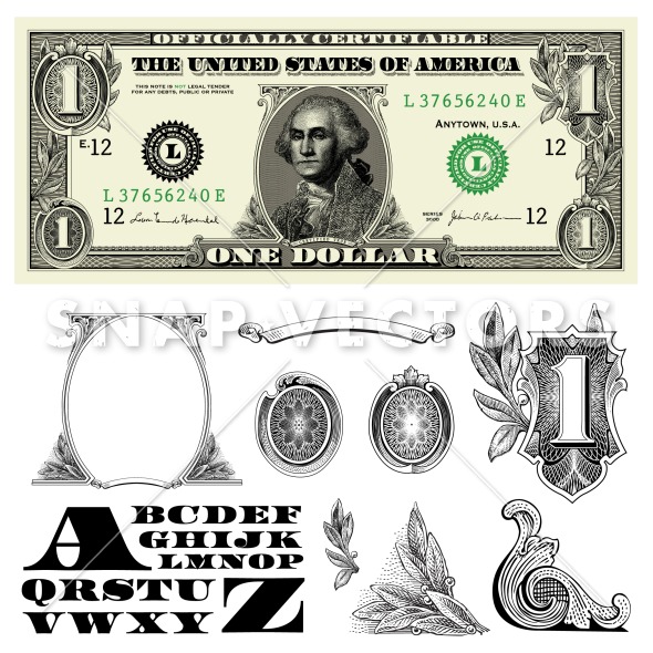 11 Us Currency Font Vector Images