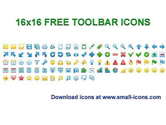 Download Free Toolbar Icons 16X16
