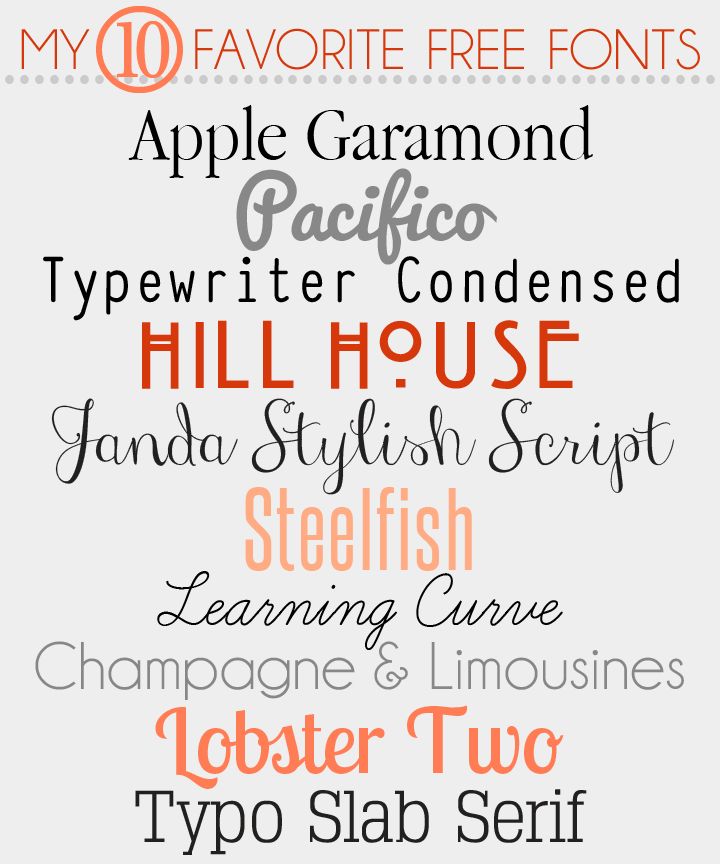 Favorite Free Fonts