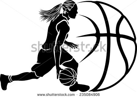 Female Basketball Player Silhouette Vector