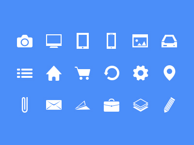 Flat White Icons Free