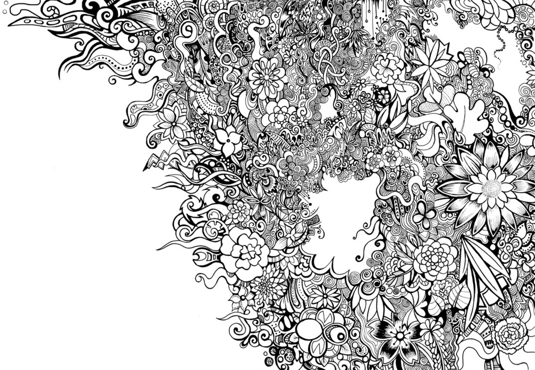 Floral Patterns Black and White