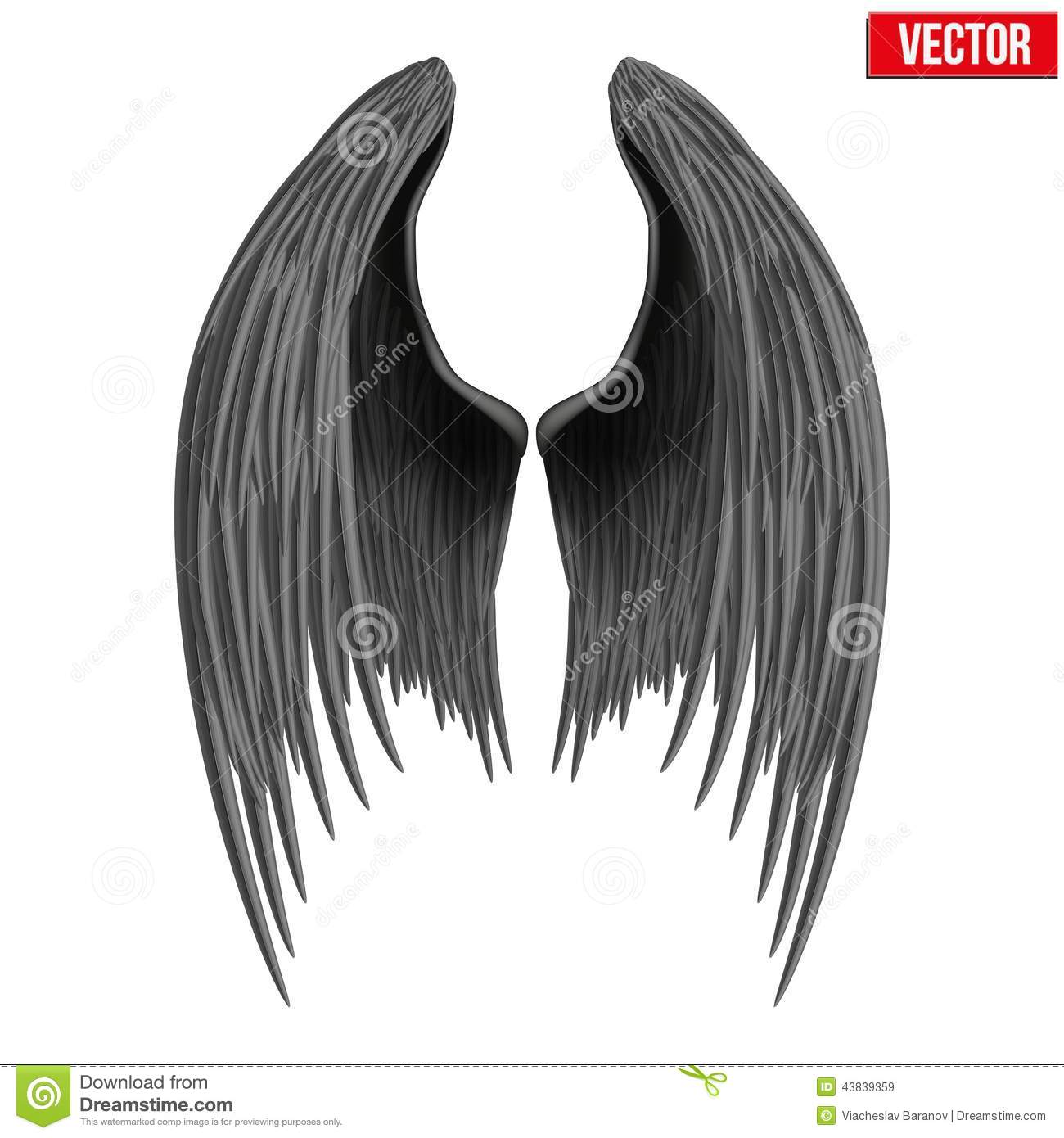 Folded Angel Wings Vector