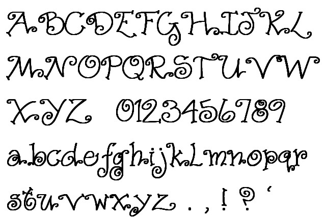 Font with Swirl Letters Font with Swirl Letters
