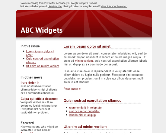 Free HTML Email Template Free HTML Email Template