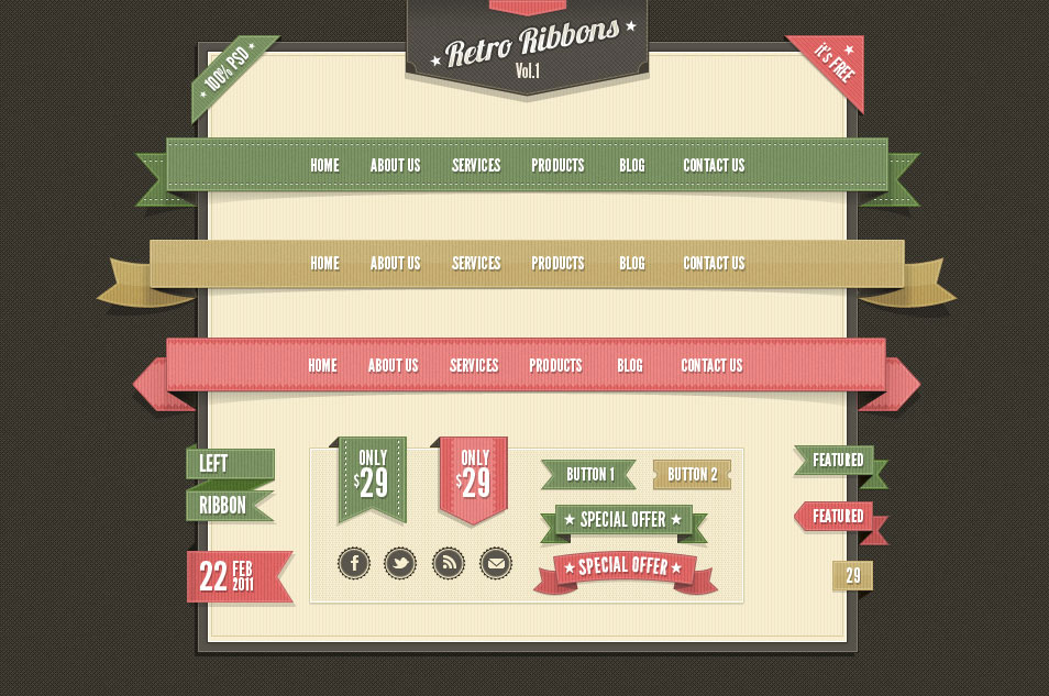 Free Psd Ribbons Free Psd Ribbons