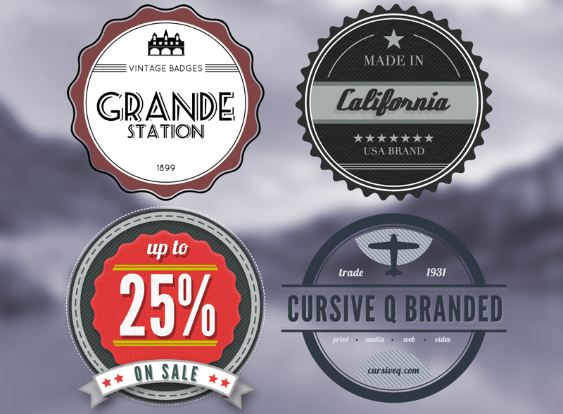 Free Psd Vintage Badges