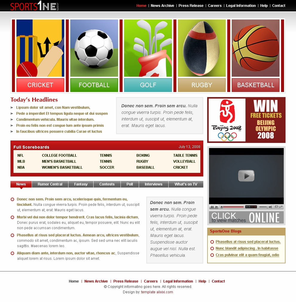 Free Sports Templates Downloads