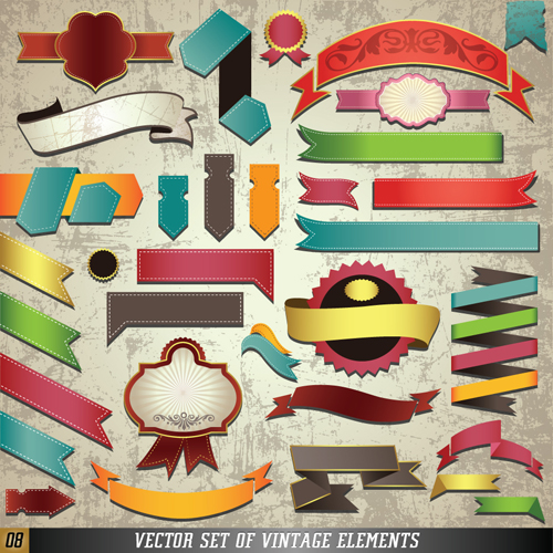 Free Vector Retro Ribbons Free Vector Retro Ribbons