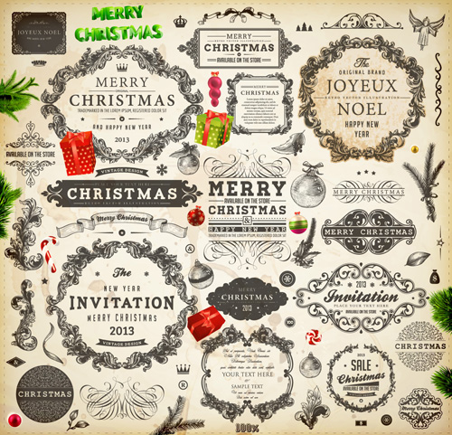 Free Vintage Christmas Vector Designs