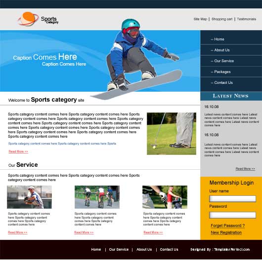 Free Website Templates Sports