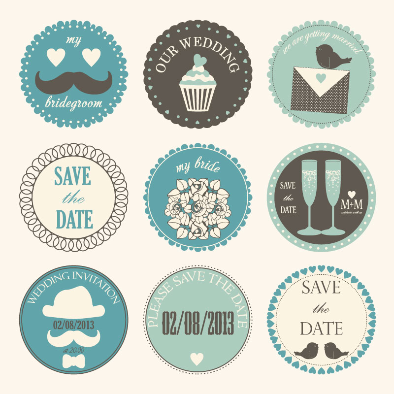 Free Wedding Labels Vector