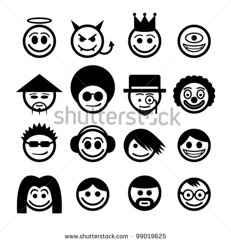 12 Japanese Emoticon Vector Images