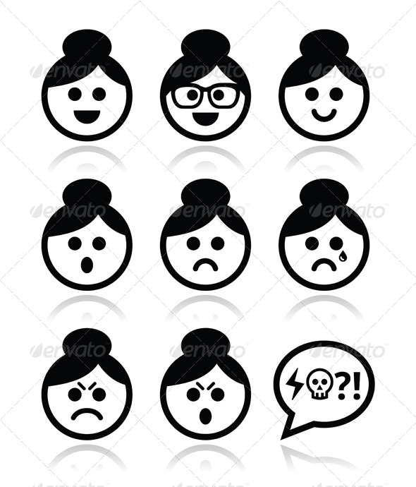 Grandma Smiley-Face Icons