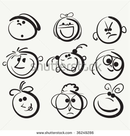 Happy People Cartoon Faces