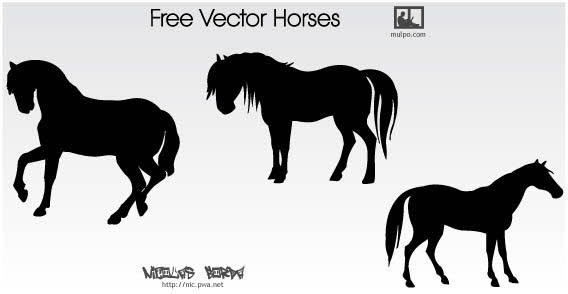 7 Free Vector Horse Silhouettes Images