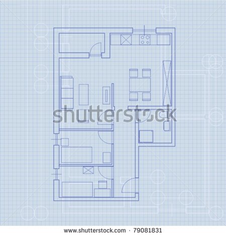 House Blueprint Vector Art