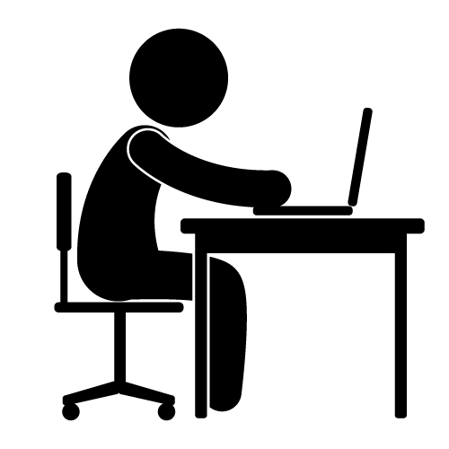 Icon Office Person at Desk Icon Office Person at Desk