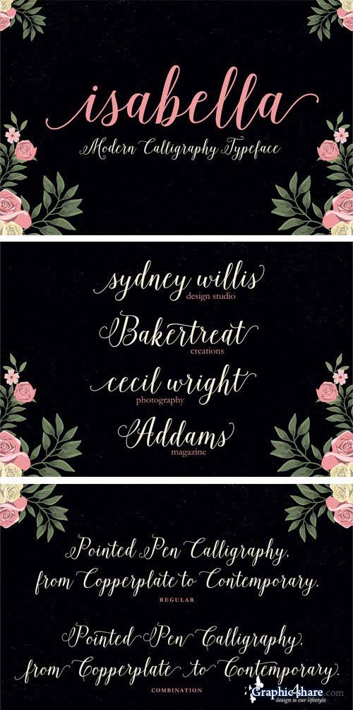 Isabella Script Font Isabella Script Font