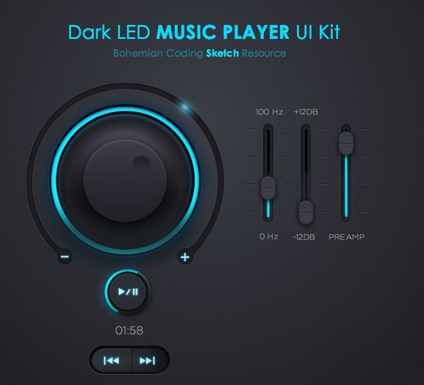 LED Dark Music Player