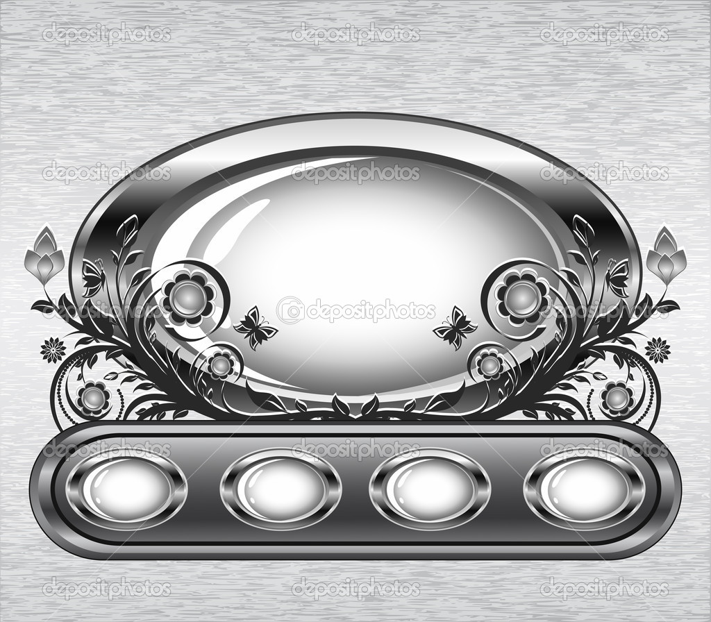 Metal Oval Frame Vector